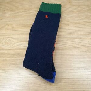 POLO RALPH LAUREN Crew Socks Mens Navy Cozy Plush Super Thick Knit Lounge Logo
